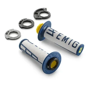 Puños ODI Emig Lock On (Blanco/azul/amarillo)